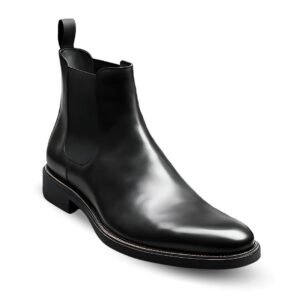 Men's black leather boots