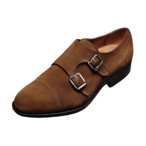 Suede monk strap shoes