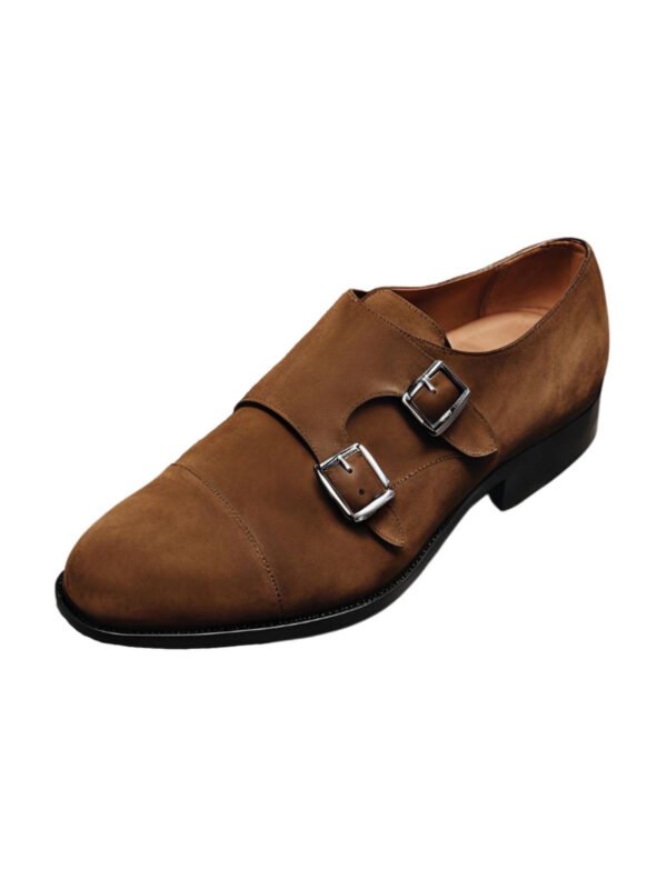 Suede monk strap shoes