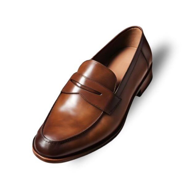 men's brown penny loafers leather shoes