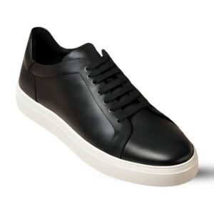 men's black leather sneakers