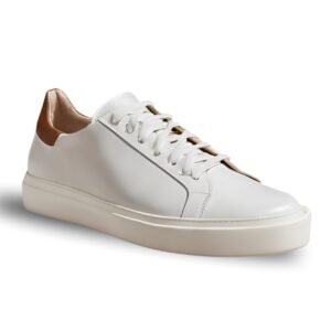 white leather sneakers for men, shanzos attire