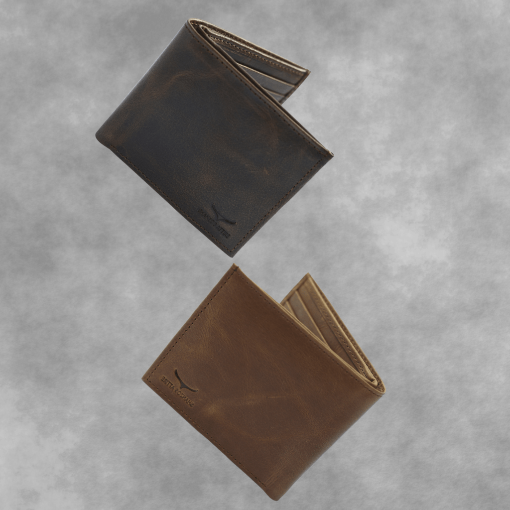 Men's genuine leather RFID blocking bifold wallets, shanzos attire